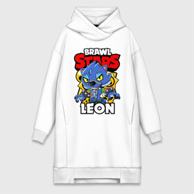 Платье-худи хлопок с принтом BRAWL STARS WEREWOLF LEON в Екатеринбурге,  |  | brawl stars | brawl stars werewolf leon | brawler | leon | werewolf | бравл старз | бравлер | волк | леон | оборотень | оборотень леон