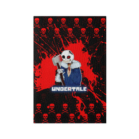 Обложка для паспорта матовая кожа с принтом UNDERTALE. в Екатеринбурге, натуральная матовая кожа | размер 19,3 х 13,7 см; прозрачные пластиковые крепления | asriel dreemurr | chara | frisk | sans | undertale | азриэль дримурр | андертейл | андрайн | гастер | меттатон | санс | фриск | чара