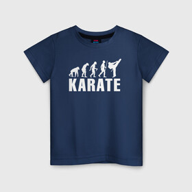 Детская футболка хлопок с принтом Karate Evolution в Екатеринбурге, 100% хлопок | круглый вырез горловины, полуприлегающий силуэт, длина до линии бедер | боевое искусство | боец | карате | каратэ | каратэ боец | каратэ воин | каратэ до | карте кёкусинкай | кёкусинкай | киокусинкай | пустая рука | путь пустой руки | рука тан | самооборона