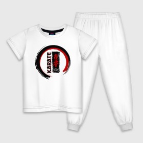 Детская пижама хлопок с принтом Karate Kyokushinkai в Екатеринбурге, 100% хлопок |  брюки и футболка прямого кроя, без карманов, на брюках мягкая резинка на поясе и по низу штанин
 | 