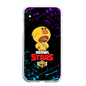 Чехол для iPhone XS Max матовый с принтом BRAWL STARS SALLY LEON в Екатеринбурге, Силикон | Область печати: задняя сторона чехла, без боковых панелей | brawl stars | crow | leon | leon shark | sally leon | shark | stars | акула | берли | ворон | леон | леон акула | спайк | эль примо