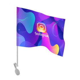 Флаг для автомобиля с принтом Instagram Exclusive в Екатеринбурге, 100% полиэстер | Размер: 30*21 см | insta | instagram | instagramm | social | видео | инста | инстаграм | инстаграмм | приложение | социальная сеть | фото
