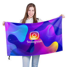 Флаг 3D с принтом Instagram Exclusive в Екатеринбурге, 100% полиэстер | плотность ткани — 95 г/м2, размер — 67 х 109 см. Принт наносится с одной стороны | insta | instagram | instagramm | social | видео | инста | инстаграм | инстаграмм | приложение | социальная сеть | фото
