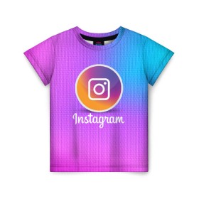 Детская футболка 3D с принтом INSTAGRAM в Екатеринбурге, 100% гипоаллергенный полиэфир | прямой крой, круглый вырез горловины, длина до линии бедер, чуть спущенное плечо, ткань немного тянется | insta | instagram | instagramm | social | видео | инста | инстаграм | инстаграмм | приложение | социальная сеть | фото