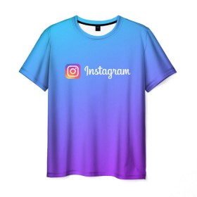 Мужская футболка 3D с принтом INSTAGRAM GRADIENT в Екатеринбурге, 100% полиэфир | прямой крой, круглый вырез горловины, длина до линии бедер | insta | instagram | instagramm | social | видео | инста | инстаграм | инстаграмм | приложение | социальная сеть | фото