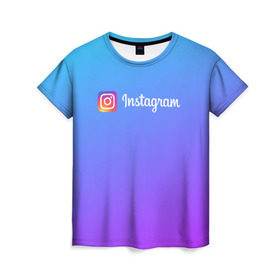 Женская футболка 3D с принтом INSTAGRAM GRADIENT в Екатеринбурге, 100% полиэфир ( синтетическое хлопкоподобное полотно) | прямой крой, круглый вырез горловины, длина до линии бедер | insta | instagram | instagramm | social | видео | инста | инстаграм | инстаграмм | приложение | социальная сеть | фото