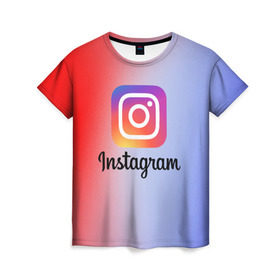 Женская футболка 3D с принтом INSTAGRAM в Екатеринбурге, 100% полиэфир ( синтетическое хлопкоподобное полотно) | прямой крой, круглый вырез горловины, длина до линии бедер | insta | instagram | instagramm | social | видео | инста | инстаграм | инстаграмм | приложение | социальная сеть | фото