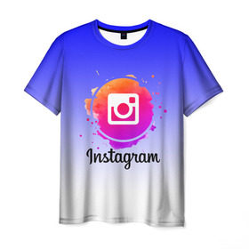 Мужская футболка 3D с принтом INSTAGRAM в Екатеринбурге, 100% полиэфир | прямой крой, круглый вырез горловины, длина до линии бедер | insta | instagram | instagramm | social | видео | инста | инстаграм | инстаграмм | приложение | социальная сеть | фото