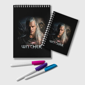 Блокнот с принтом THE WITCHER в Екатеринбурге, 100% бумага | 48 листов, плотность листов — 60 г/м2, плотность картонной обложки — 250 г/м2. Листы скреплены удобной пружинной спиралью. Цвет линий — светло-серый
 | geralt | netflix | the witcher | witcher | ведьмак | геральт | йенифер | нетфликс | сериал ведьмак | трисс | цири