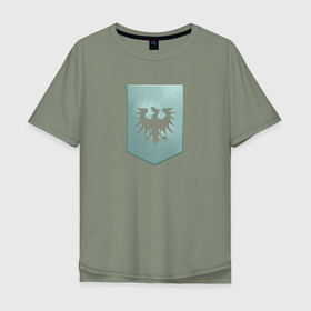 Мужская футболка хлопок Oversize с принтом GALLENTE в Екатеринбурге, 100% хлопок | свободный крой, круглый ворот, “спинка” длиннее передней части | eve | eve online | gallente | галленте | игры | эмблема