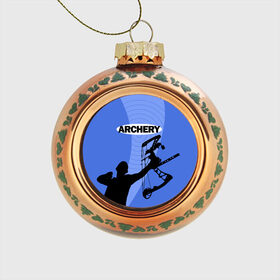Стеклянный ёлочный шар с принтом Archery в Екатеринбурге, Стекло | Диаметр: 80 мм | archer | archery | bow | bow hunter | bowhunter | лук | лучник | стрельба из лука