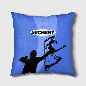 Подушка 3D с принтом Archery в Екатеринбурге, наволочка – 100% полиэстер, наполнитель – холлофайбер (легкий наполнитель, не вызывает аллергию). | состоит из подушки и наволочки. Наволочка на молнии, легко снимается для стирки | archer | archery | bow | bow hunter | bowhunter | лук | лучник | стрельба из лука