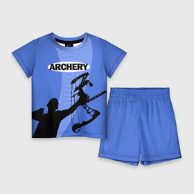 Детский костюм с шортами 3D с принтом Archery в Екатеринбурге,  |  | archer | archery | bow | bow hunter | bowhunter | лук | лучник | стрельба из лука