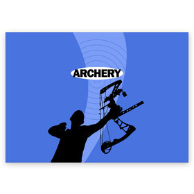 Поздравительная открытка с принтом Archery в Екатеринбурге, 100% бумага | плотность бумаги 280 г/м2, матовая, на обратной стороне линовка и место для марки
 | archer | archery | bow | bow hunter | bowhunter | лук | лучник | стрельба из лука
