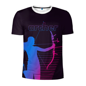 Мужская футболка 3D спортивная с принтом Archer в Екатеринбурге, 100% полиэстер с улучшенными характеристиками | приталенный силуэт, круглая горловина, широкие плечи, сужается к линии бедра | archer | archery | bow | bow hunter | bowhunter | лук | лучник | стрельба из лука