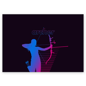 Поздравительная открытка с принтом Archer в Екатеринбурге, 100% бумага | плотность бумаги 280 г/м2, матовая, на обратной стороне линовка и место для марки
 | archer | archery | bow | bow hunter | bowhunter | лук | лучник | стрельба из лука