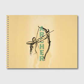 Альбом для рисования с принтом Archer в Екатеринбурге, 100% бумага
 | матовая бумага, плотность 200 мг. | Тематика изображения на принте: archer | archery | bow | bow hunter | bowhunter | лук | лучник | стрельба из лука