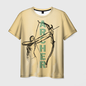 Мужская футболка 3D с принтом Archer в Екатеринбурге, 100% полиэфир | прямой крой, круглый вырез горловины, длина до линии бедер | Тематика изображения на принте: archer | archery | bow | bow hunter | bowhunter | лук | лучник | стрельба из лука