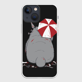 Чехол для iPhone 13 mini с принтом Тоторо и Umbrella Corp. в Екатеринбурге,  |  | anime | hayao miyazaki | japanese | meme | miyazaki | piano | studio ghibli | tokyo | totoro | гибли | котобус | мой | сосед | сусуватари | тонари | тоторо | хаяо миядзаки