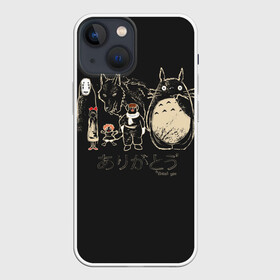 Чехол для iPhone 13 mini с принтом My Neighbor Totoro группа на черном в Екатеринбурге,  |  | anime | hayao miyazaki | japanese | meme | miyazaki | piano | studio ghibli | tokyo | totoro | гибли | котобус | мой | сосед | сусуватари | тонари | тоторо | хаяо миядзаки