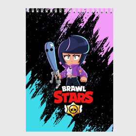 Скетчбук с принтом BRAWL STARS BIBI в Екатеринбурге, 100% бумага
 | 48 листов, плотность листов — 100 г/м2, плотность картонной обложки — 250 г/м2. Листы скреплены сверху удобной пружинной спиралью | bib | brawl stars | bull | colt | crow | leon | leon shark | moba | sally leon | shark | акула | берли | биби | бравл старс | ворон | жанр | игра | кольт | леон | леон акула | нита | спайк | шелли