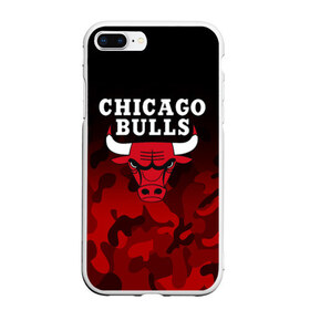 Чехол для iPhone 7Plus/8 Plus матовый с принтом CHICAGO BULLS в Екатеринбурге, Силикон | Область печати: задняя сторона чехла, без боковых панелей | bulls | chicago | chicago bulls | nba | red bulls | usa | америка | быки | нба | сша | чикаго буллс