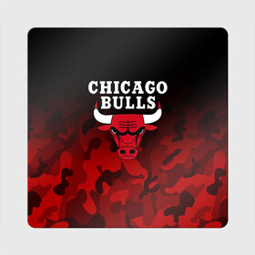 Магнит виниловый Квадрат с принтом CHICAGO BULLS | ЧИКАГО БУЛЛС в Екатеринбурге, полимерный материал с магнитным слоем | размер 9*9 см, закругленные углы | bulls | chicago | chicago bulls | nba | red bulls | usa | америка | быки | нба | сша | чикаго буллс