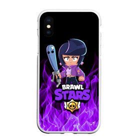 Чехол для iPhone XS Max матовый с принтом BRAWL STARS BIBI в Екатеринбурге, Силикон | Область печати: задняя сторона чехла, без боковых панелей | bib | brawl stars | bull | colt | crow | leon | leon shark | moba | sally leon | shark | акула | берли | биби | бравл старс | ворон | жанр | игра | кольт | леон | леон акула | нита | спайк | шелли