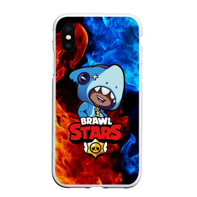 Чехол для iPhone XS Max матовый с принтом Brawl Stars LEON SHARK в Екатеринбурге, Силикон | Область печати: задняя сторона чехла, без боковых панелей | 8 bit | 8 бит | brawl | brawl stars | crow | leon | shark | stars | акула | бравл | бравл старс | браво старс | игра | компьютерная | кров | леон | леон акула | онлайн | старс | шарк