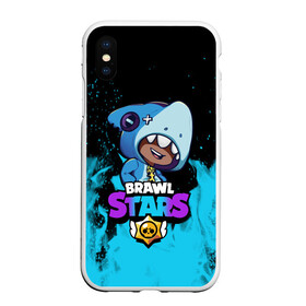 Чехол для iPhone XS Max матовый с принтом Brawl Stars LEON SHARK в Екатеринбурге, Силикон | Область печати: задняя сторона чехла, без боковых панелей | 8 bit | 8 бит | brawl | brawl stars | crow | leon | shark | stars | акула | бравл | бравл старс | браво старс | игра | компьютерная | кров | леон | леон акула | онлайн | старс | шарк