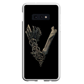 Чехол для Samsung S10E с принтом Vikings (bones logo) в Екатеринбурге, Силикон | Область печати: задняя сторона чехла, без боковых панелей | Тематика изображения на принте: bones | good | skull | viking | vikings | бог | викинг | викинги | кости | скандинавы | череп | язычник