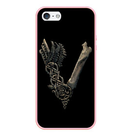 Чехол для iPhone 5/5S матовый с принтом Vikings (bones logo) в Екатеринбурге, Силикон | Область печати: задняя сторона чехла, без боковых панелей | bones | good | skull | viking | vikings | бог | викинг | викинги | кости | скандинавы | череп | язычник