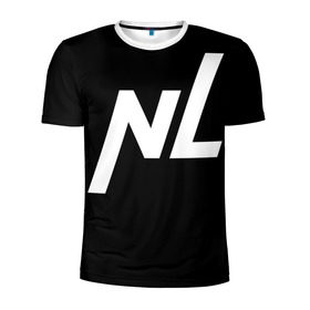 Мужская футболка 3D спортивная с принтом NL logo в Екатеринбурге, 100% полиэстер с улучшенными характеристиками | приталенный силуэт, круглая горловина, широкие плечи, сужается к линии бедра | nl | нл | супергерои