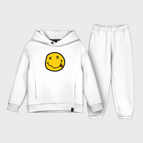 Детский костюм хлопок Oversize с принтом NIRVANA в Екатеринбурге,  |  | nirvana | smile | курт кобейн | нирвана | смайл