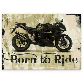 Поздравительная открытка с принтом Born to Ride в Екатеринбурге, 100% бумага | плотность бумаги 280 г/м2, матовая, на обратной стороне линовка и место для марки
 | байк | байкер | байкеру | байкерше | беспечный ездок | ветер | гонки | дорога | езда | ездок | мото | мотобайк | мотогонки | мотокросс | мотор | мотоспорт | мотоцикл | мотоциклист | мотоциклисту