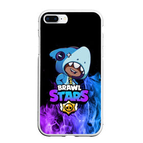 Чехол для iPhone 7Plus/8 Plus матовый с принтом Brawl Stars LEON SHARK в Екатеринбурге, Силикон | Область печати: задняя сторона чехла, без боковых панелей | 8 bit | 8 бит | brawl | brawl stars | crow | leon | shark | stars | акула | бравл | бравл старс | браво старс | игра | компьютерная | кров | леон | леон акула | онлайн | старс | шарк