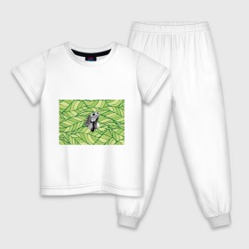 Детская пижама хлопок с принтом Игуана нежить в Екатеринбурге, 100% хлопок |  брюки и футболка прямого кроя, без карманов, на брюках мягкая резинка на поясе и по низу штанин
 | 