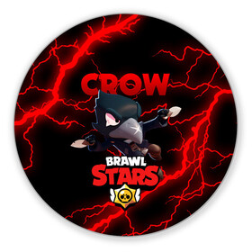 Коврик для мышки круглый с принтом  BRAWL STARS CROW | БРАВЛ СТАРС ЛЕОН в Екатеринбурге, резина и полиэстер | круглая форма, изображение наносится на всю лицевую часть | brawl stars | crow | leon | leon shark | sally leon | shark | stars | акула | берли | ворон | леон | леон акула | спайк | эль примо