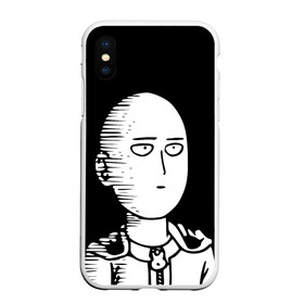 Чехол для iPhone XS Max матовый с принтом ONE-PUNCH MAN в Екатеринбурге, Силикон | Область печати: задняя сторона чехла, без боковых панелей | one punch man | onepunchman | oppai | saitama | ван панч мен | ванпанчмен | макото миядзаки | сайтама | человек один удар