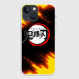 Чехол для iPhone 13 mini с принтом Kimetsu no Yaiba черножелтый в Екатеринбурге,  |  | demon slayer | demon slayer: kimetsu no yaiba | kimetsu | kimetsu no yaiba | nezuko | slayer | tanjiro | клинок рассекающий демонов | незуко | танджиро | шинобу кочо