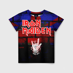 Детская футболка 3D с принтом Iron Maiden в Екатеринбурге, 100% гипоаллергенный полиэфир | прямой крой, круглый вырез горловины, длина до линии бедер, чуть спущенное плечо, ткань немного тянется | iron maiden | англия | британия | металл | музыка | рок