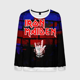 Мужской свитшот 3D с принтом Iron Maiden в Екатеринбурге, 100% полиэстер с мягким внутренним слоем | круглый вырез горловины, мягкая резинка на манжетах и поясе, свободная посадка по фигуре | iron maiden | англия | британия | металл | музыка | рок