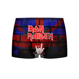 Мужские трусы 3D с принтом Iron Maiden в Екатеринбурге, 50% хлопок, 50% полиэстер | классическая посадка, на поясе мягкая тканевая резинка | Тематика изображения на принте: iron maiden | англия | британия | металл | музыка | рок