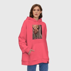 Худи SuperOversize хлопок с принтом BILLIE EILISH в Екатеринбурге, 70% хлопок, 30% полиэстер, мягкий начес внутри | карман-кенгуру, эластичная резинка на манжетах и по нижней кромке, двухслойный капюшон
 | ayelish | bad guy | bellyache | bilie eilish | bilie elish | billie | billie eilish | eilish | electronic | elish | music | били айлиш | билли айлиш | эйлиш | элиш