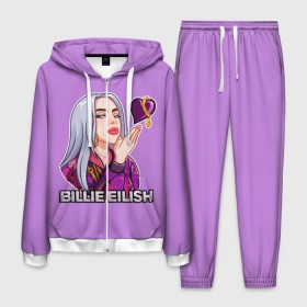 Мужской костюм 3D с принтом BILLIE EILISH в Екатеринбурге, 100% полиэстер | Манжеты и пояс оформлены тканевой резинкой, двухслойный капюшон со шнурком для регулировки, карманы спереди | ayelish | bad guy | bellyache | bilie eilish | bilie elish | billie | billie eilish | eilish | electronic | elish | music | били айлиш | билли айлиш | эйлиш | элиш