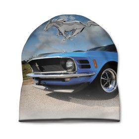 Шапка 3D с принтом Mustang в Екатеринбурге, 100% полиэстер | универсальный размер, печать по всей поверхности изделия | car | hoofs | horse | jump | mane | motorsport | mustang | power | race | sky | tail | usa | автомобиль | автоспорт | гонка | грива | копыта | лошадь | мощь | мустанг | небо | облака | скачка | сша | хвост