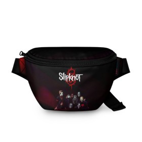 Поясная сумка 3D с принтом Slipknot в Екатеринбурге, 100% полиэстер | плотная ткань, ремень с регулируемой длиной, внутри несколько карманов для мелочей, основное отделение и карман с обратной стороны сумки застегиваются на молнию | slipknot | металл | музыка | рок | слипкнот