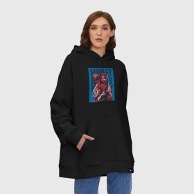 Худи SuperOversize хлопок с принтом Harley Quinn Harley Quinn в Екатеринбурге, 70% хлопок, 30% полиэстер, мягкий начес внутри | карман-кенгуру, эластичная резинка на манжетах и по нижней кромке, двухслойный капюшон
 | birds of prey | harley quinn | марго робби | потрясающая история харли квин | харли квин | хищные птицы