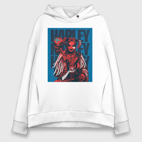 Женское худи Oversize хлопок с принтом Harley Quinn Harley Quinn в Екатеринбурге, френч-терри — 70% хлопок, 30% полиэстер. Мягкий теплый начес внутри —100% хлопок | боковые карманы, эластичные манжеты и нижняя кромка, капюшон на магнитной кнопке | birds of prey | harley quinn | марго робби | потрясающая история харли квин | харли квин | хищные птицы