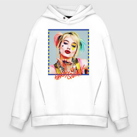 Мужское худи Oversize хлопок с принтом Harley Quinn XX в Екатеринбурге, френч-терри — 70% хлопок, 30% полиэстер. Мягкий теплый начес внутри —100% хлопок | боковые карманы, эластичные манжеты и нижняя кромка, капюшон на магнитной кнопке | Тематика изображения на принте: birds of prey | harley quinn | марго робби | потрясающая история харли квин | харли квин | хищные птицы